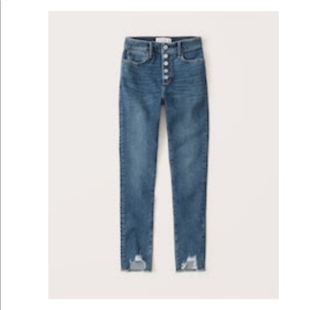 Abercrombie & Fitch Ripped High Rise Super Skinny Ankle Jeans